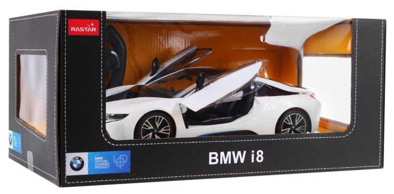 BMW i8 białe RASTAR model 1:14 Zdalnie sterowane auto 