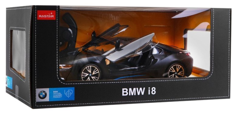 BMW i8 czarne RASTAR model 1:14 Zdalnie sterowane auto 