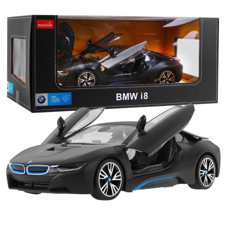 BMW i8 czarne RASTAR model 1:14 Zdalnie sterowane auto 