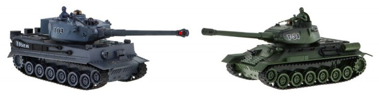 Zdalnie sterowane 2 czołgi T-34 vs Tiger dla dzieci 3+