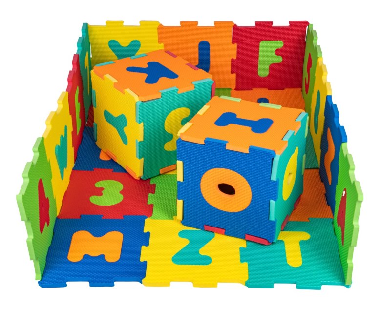 Mata podłogowa z 36 Puzzli dla dzieci 10m+ Wyjmowane cyfry litery  Jaskrawe kolory