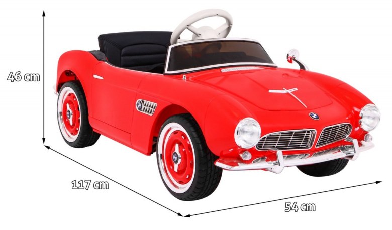 Autko BMW 507 Retro elektryczne dla dzieci Czerwony