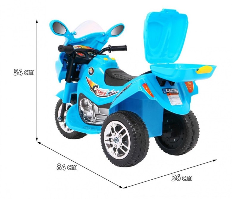 Motorek Trójkołowy BJX-088 elektryczny Niebieski