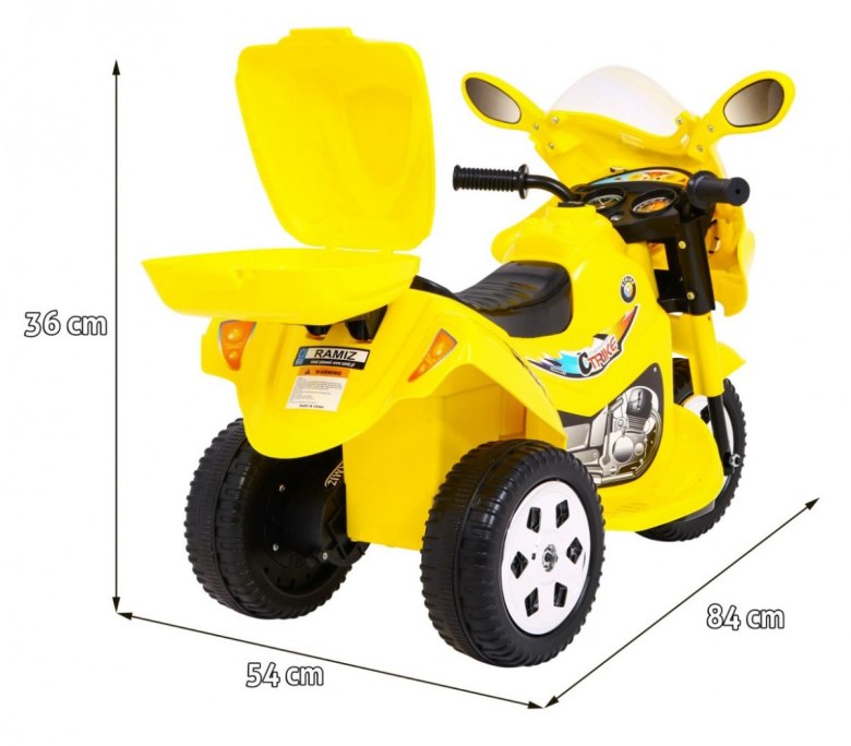 Motorek Trójkołowy BJX-088 elektryczny Żółty