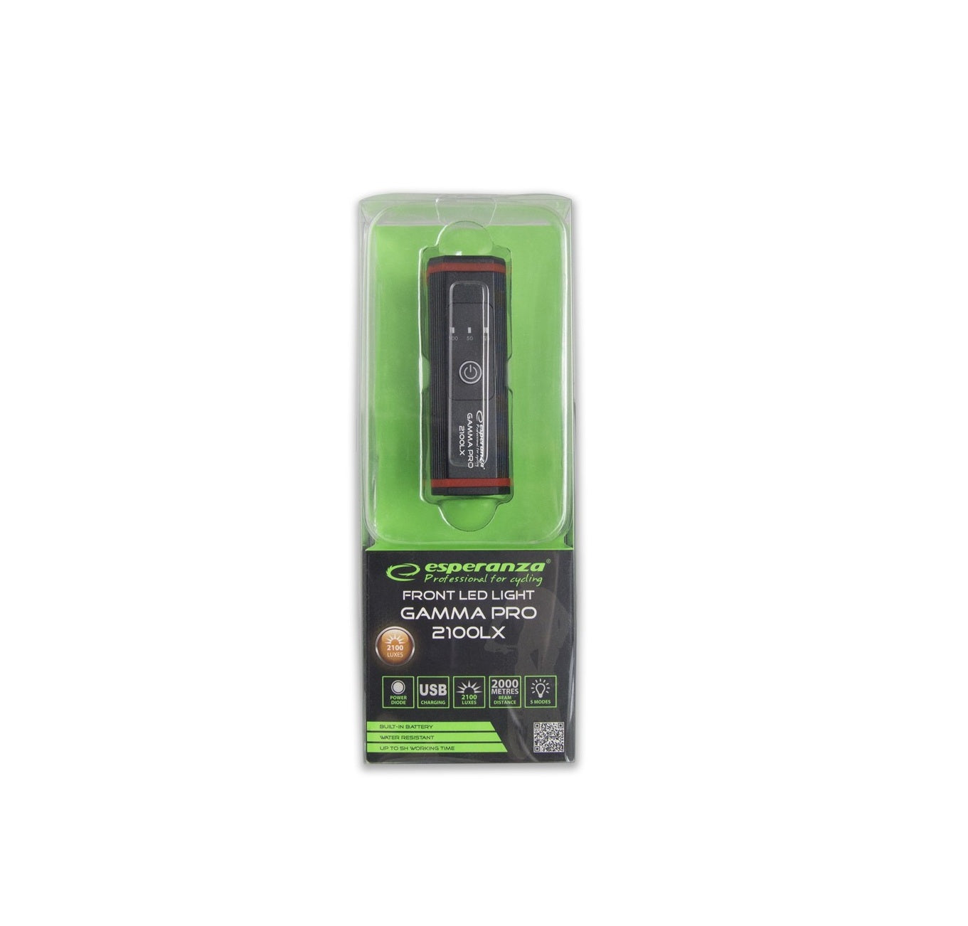 Esperanza Lampka rowerowa Led na przód 2w1 Gamma Pro 2100 LX