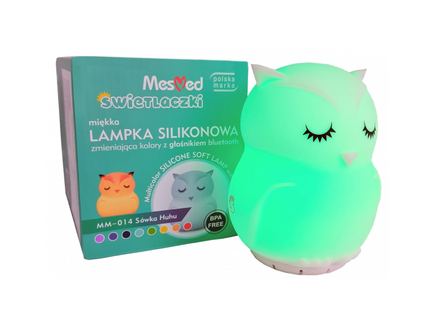 Mesmed Lampka nocna silikonowa Świetlaczek Sówka HU HU