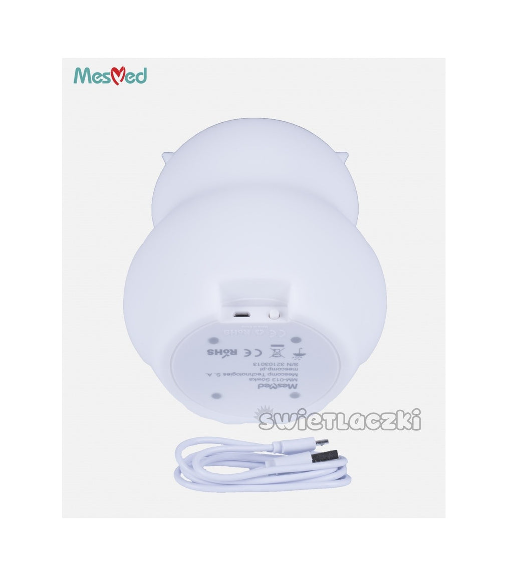Mesmed Lampka silikonowa nocna MM013 Sówka z pilotem