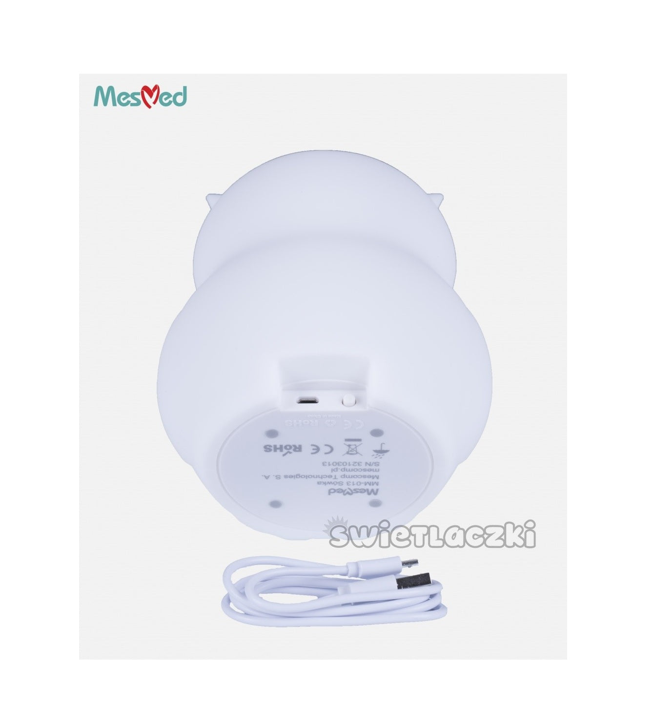 Mesmed Lampka silikonowa nocna MM013 Sówka z pilotem