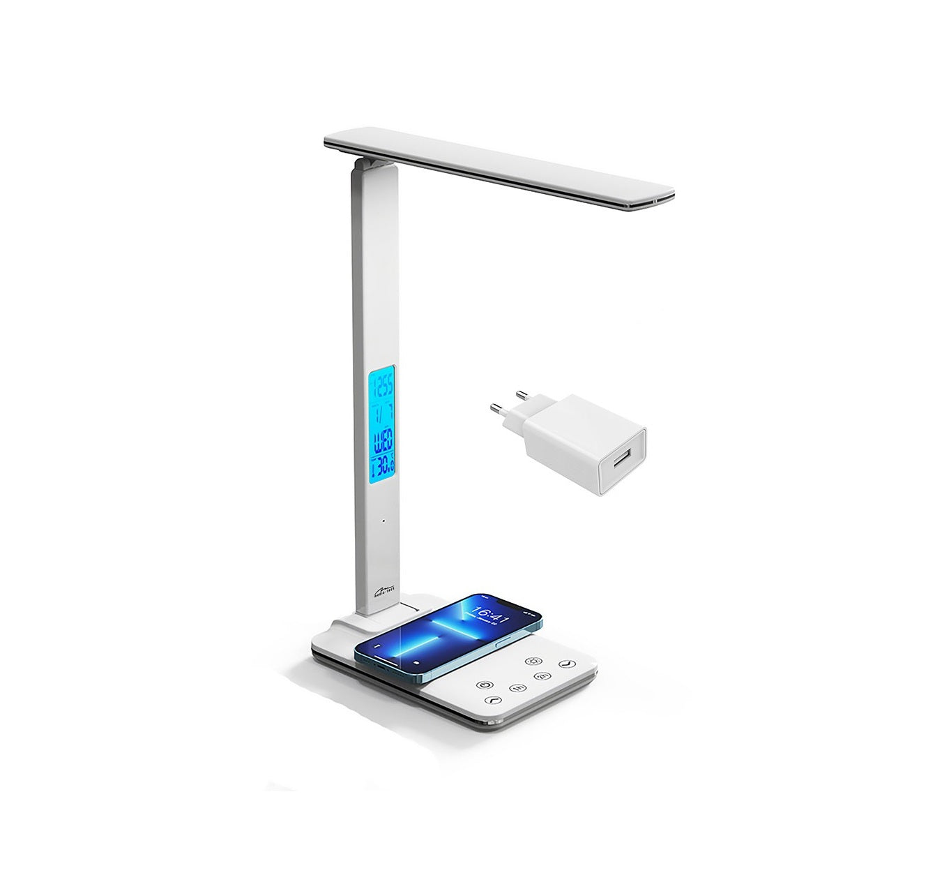 Media-Tech Lampa biurkowa LED z ładowarką indukcyjną (Biała)